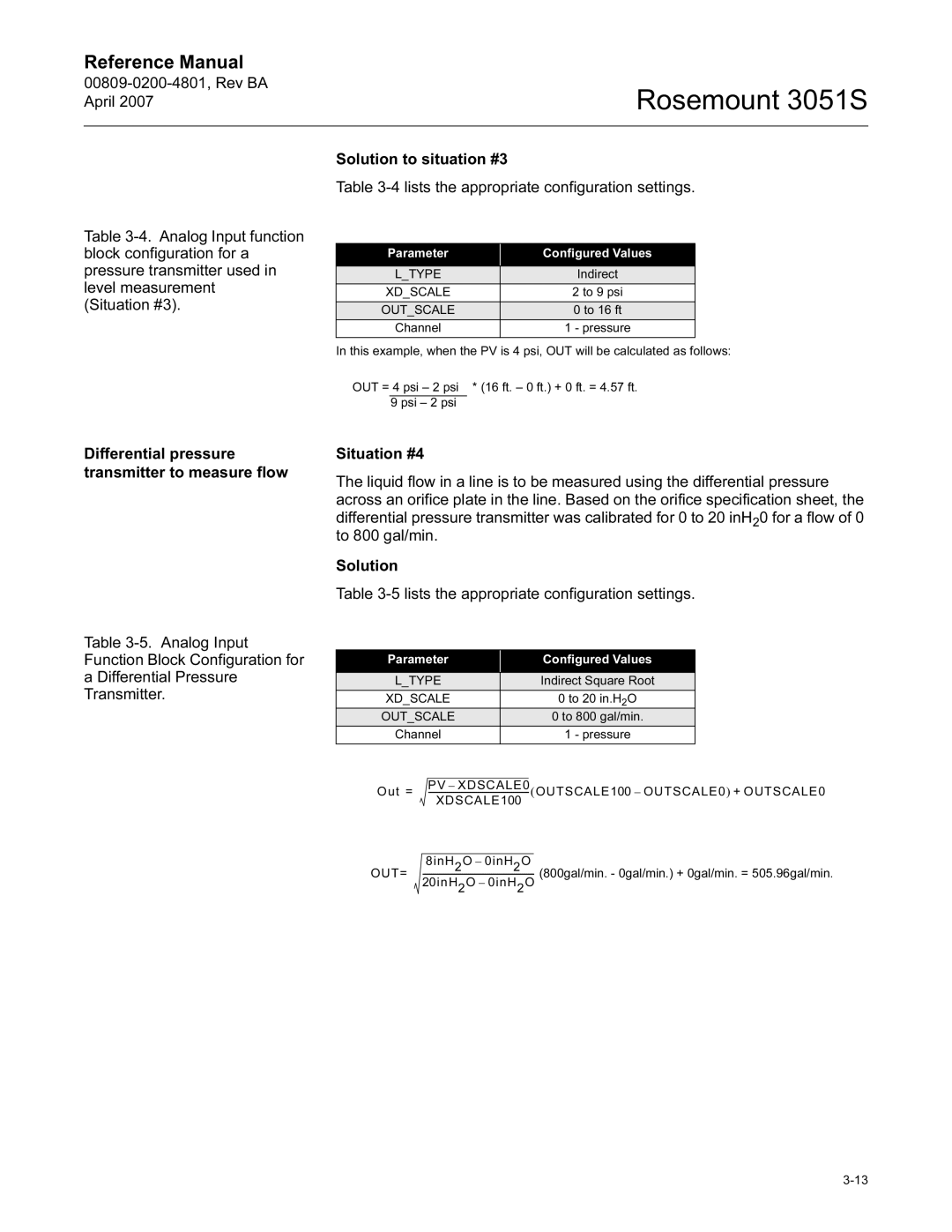 Emerson 3051S manual XDSCALE100 OUT= 