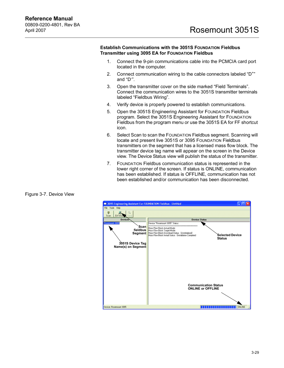 Emerson 3051S manual Device View 