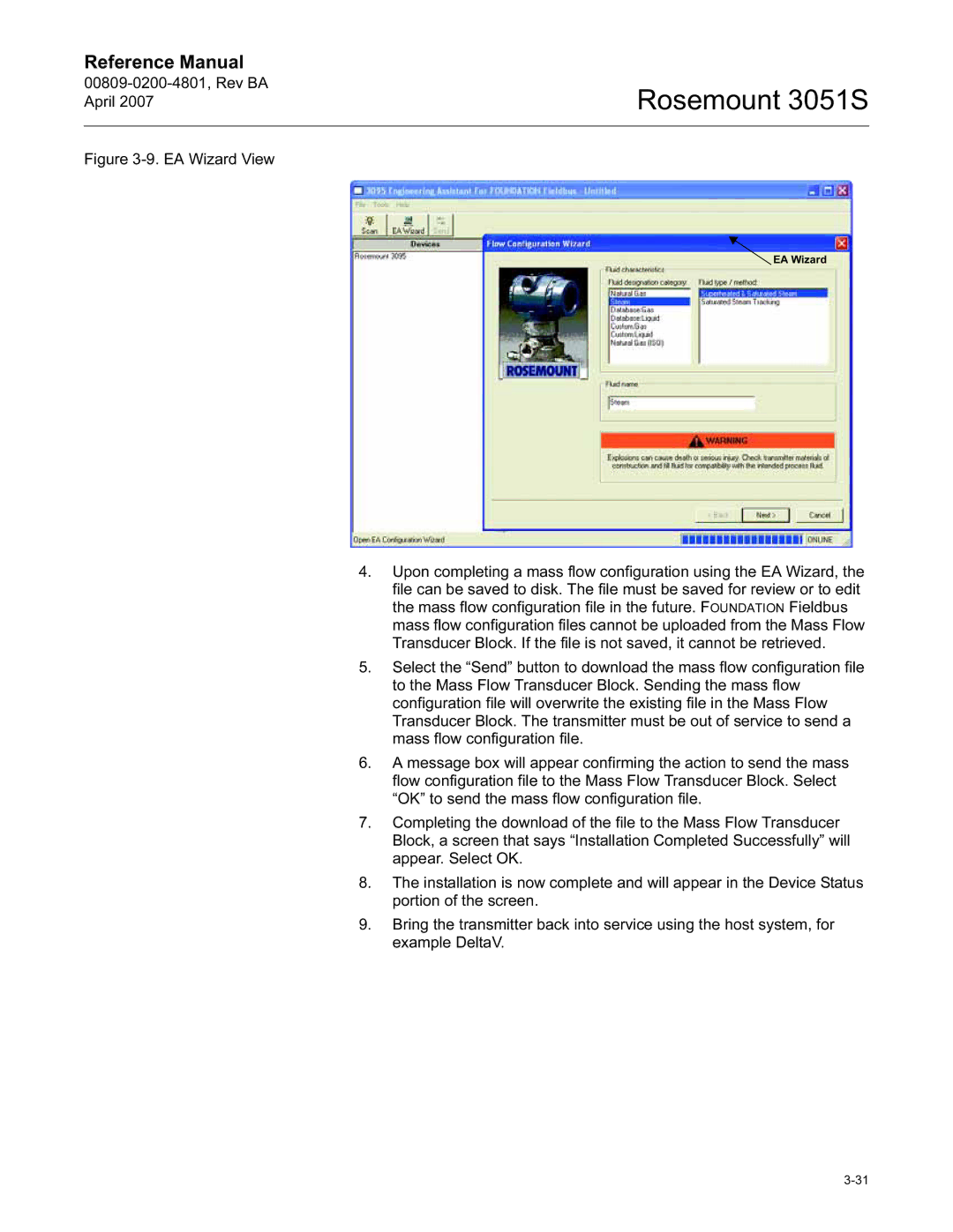 Emerson 3051S manual EA Wizard View 