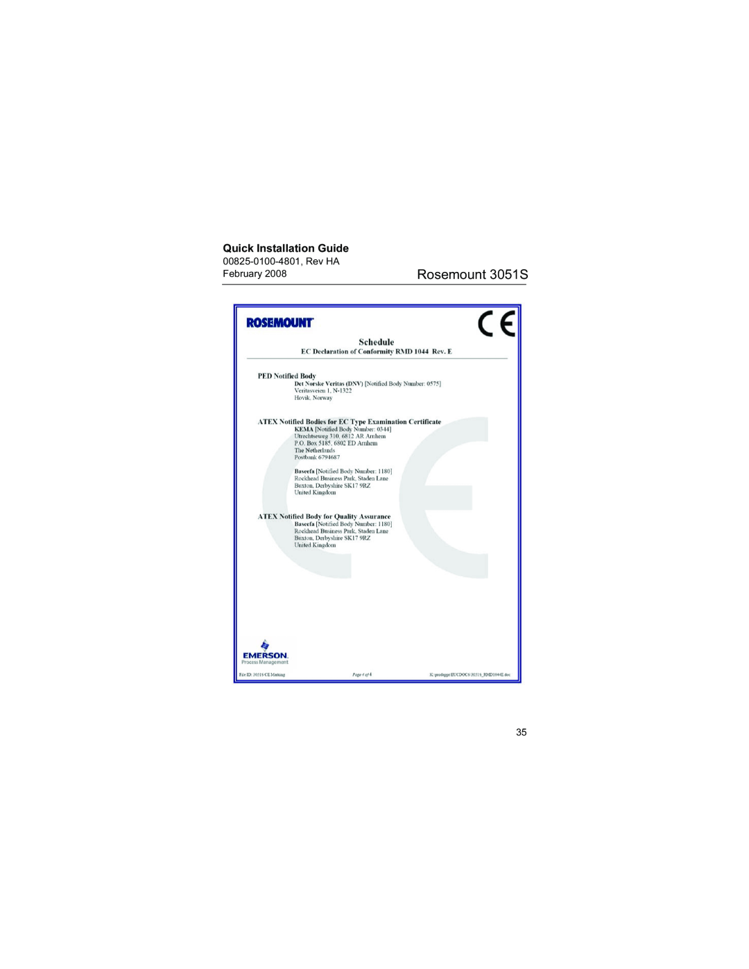 Emerson manual Rosemount 3051S, Quick Installation Guide 