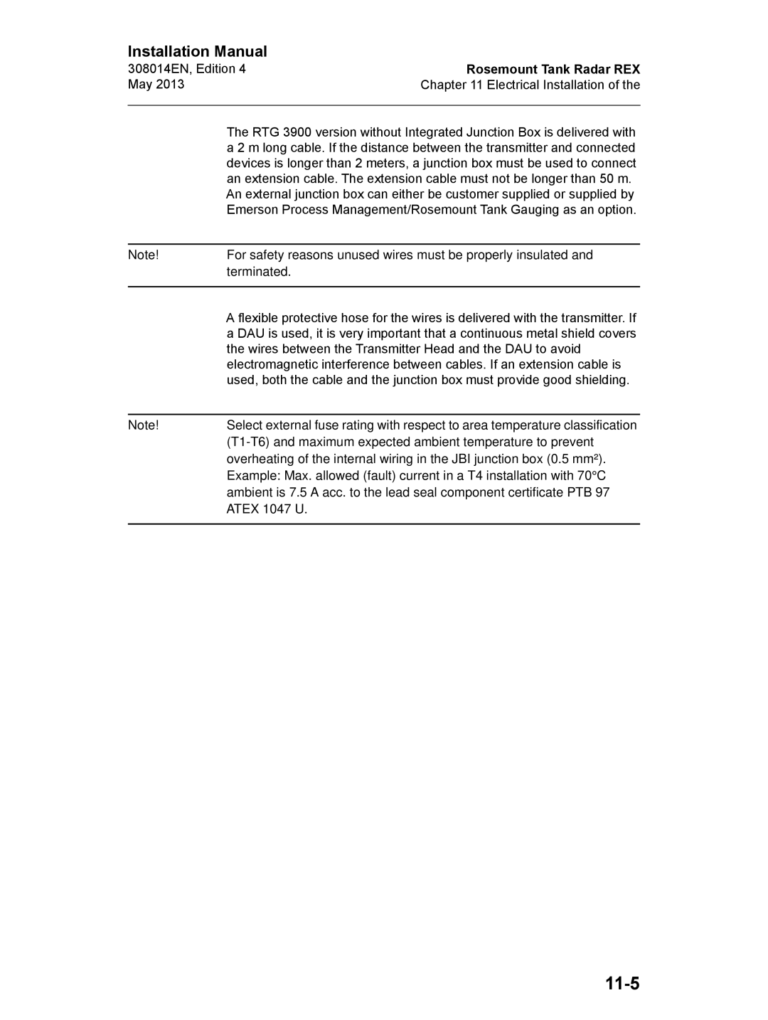 Emerson Edition 4, 308014EN installation manual 11-5, Terminated 