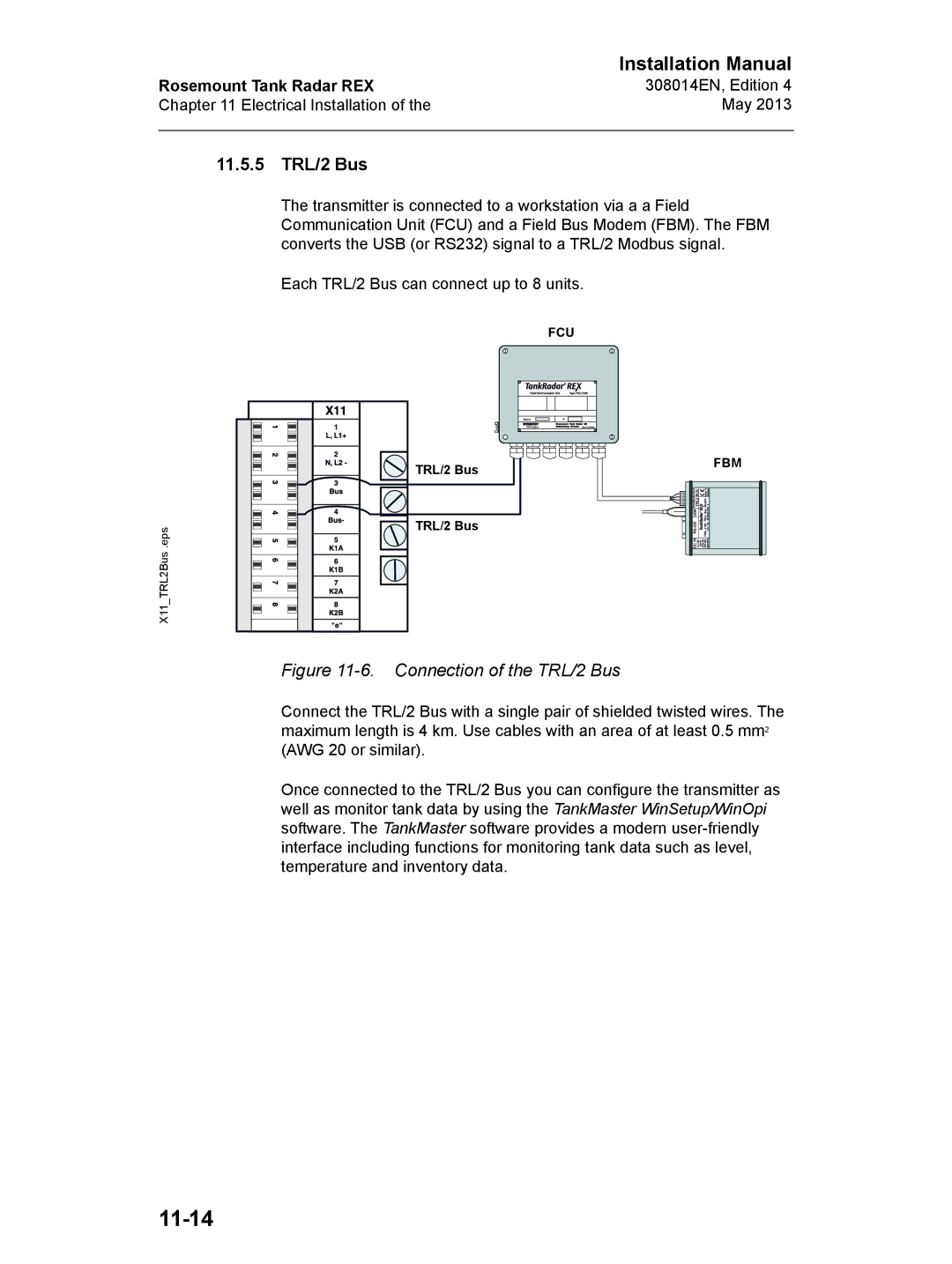 Emerson 308014EN, Edition 4 installation manual 11-14, 11.5.5 TRL/2 Bus 