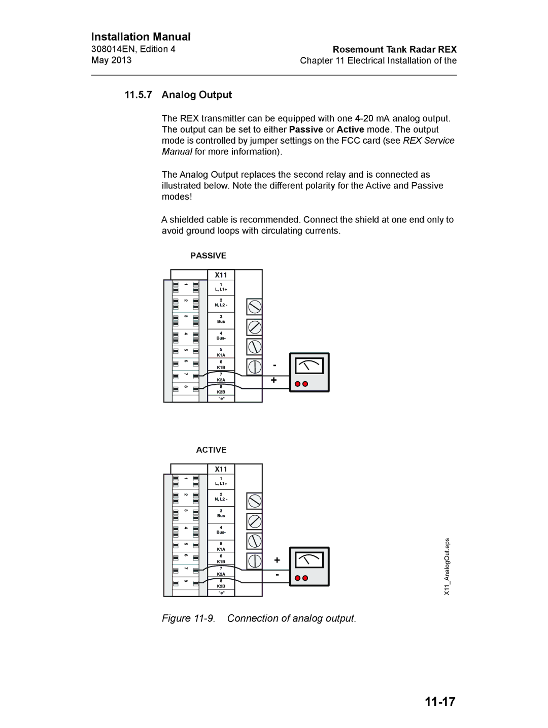 Emerson Edition 4, 308014EN installation manual 11-17, Analog Output 