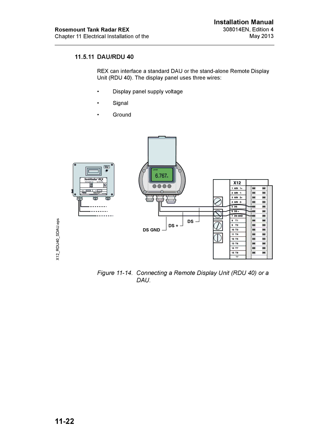 Emerson 308014EN, Edition 4 installation manual 11-22, 11.5.11 DAU/RDU 