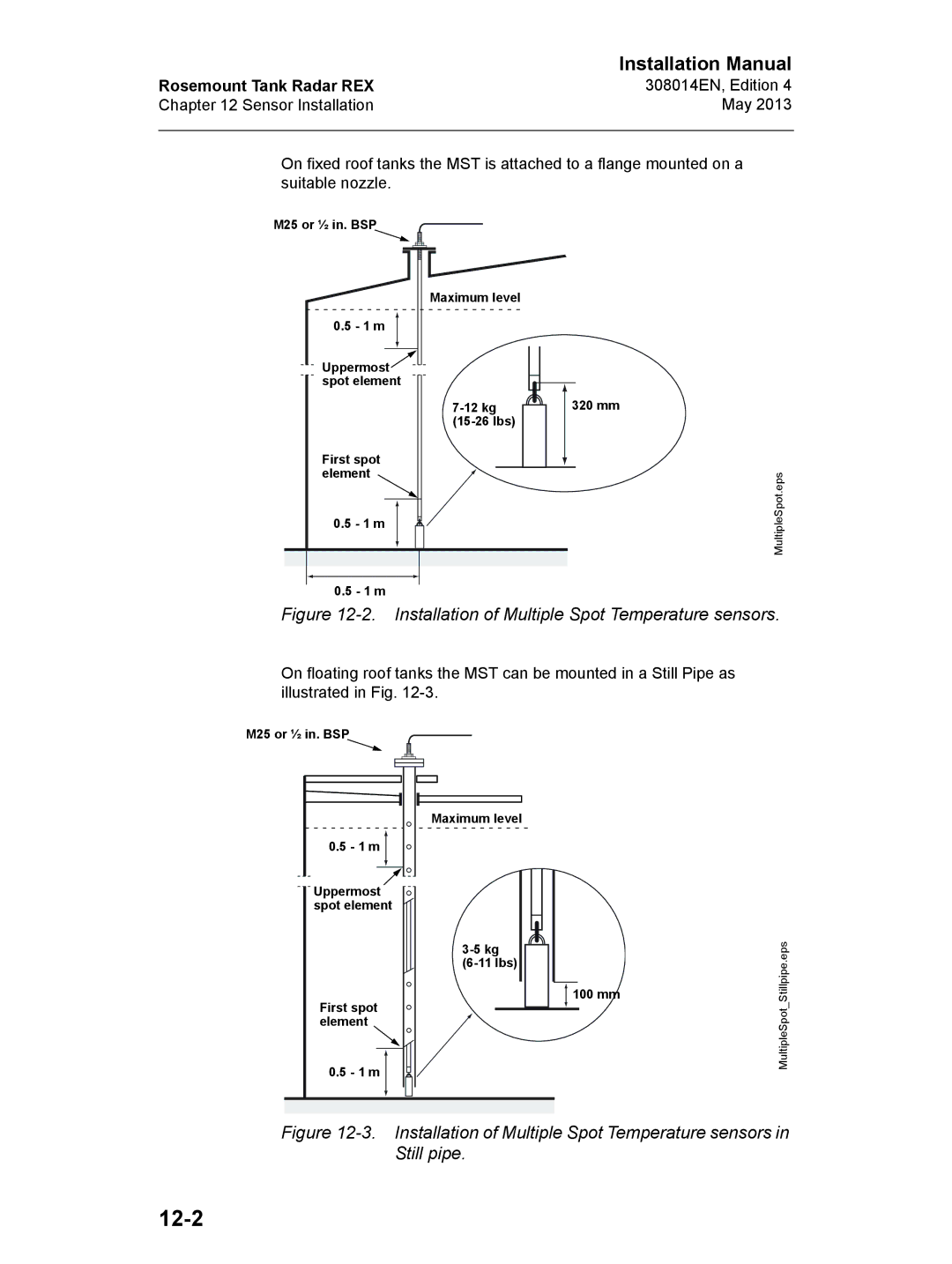 Emerson 308014EN, Edition 4 installation manual 12-2, Installation of Multiple Spot Temperature sensors 