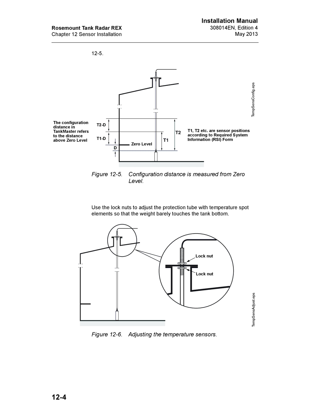 Emerson 308014EN, Edition 4 installation manual 12-4, Sensor Installation May 12-5 