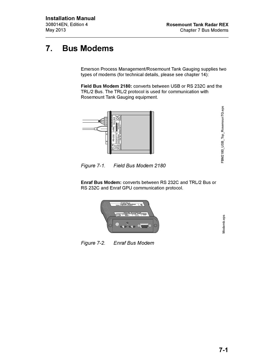 Emerson Edition 4, 308014EN installation manual Bus Modems, Field Bus Modem 