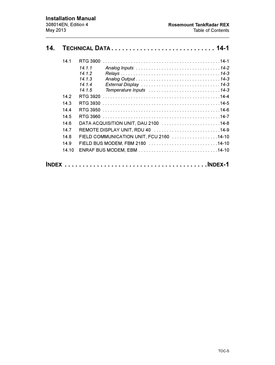 Emerson Edition 4, 308014EN installation manual Technical Data 