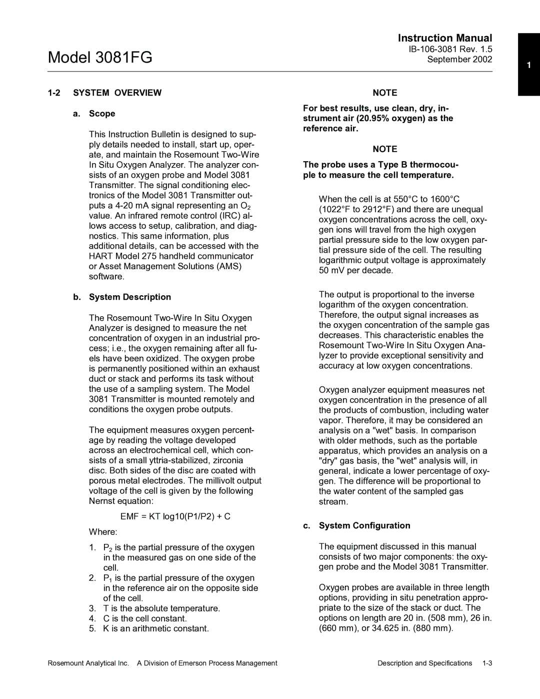 Emerson 3081FG instruction manual System Overview, Scope, System Description, System Configuration 