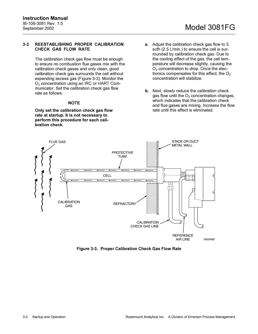 Emerson 3081FG Reestablishing Proper Calibration Check GAS Flow Rate, Proper Calibration Check Gas Flow Rate 