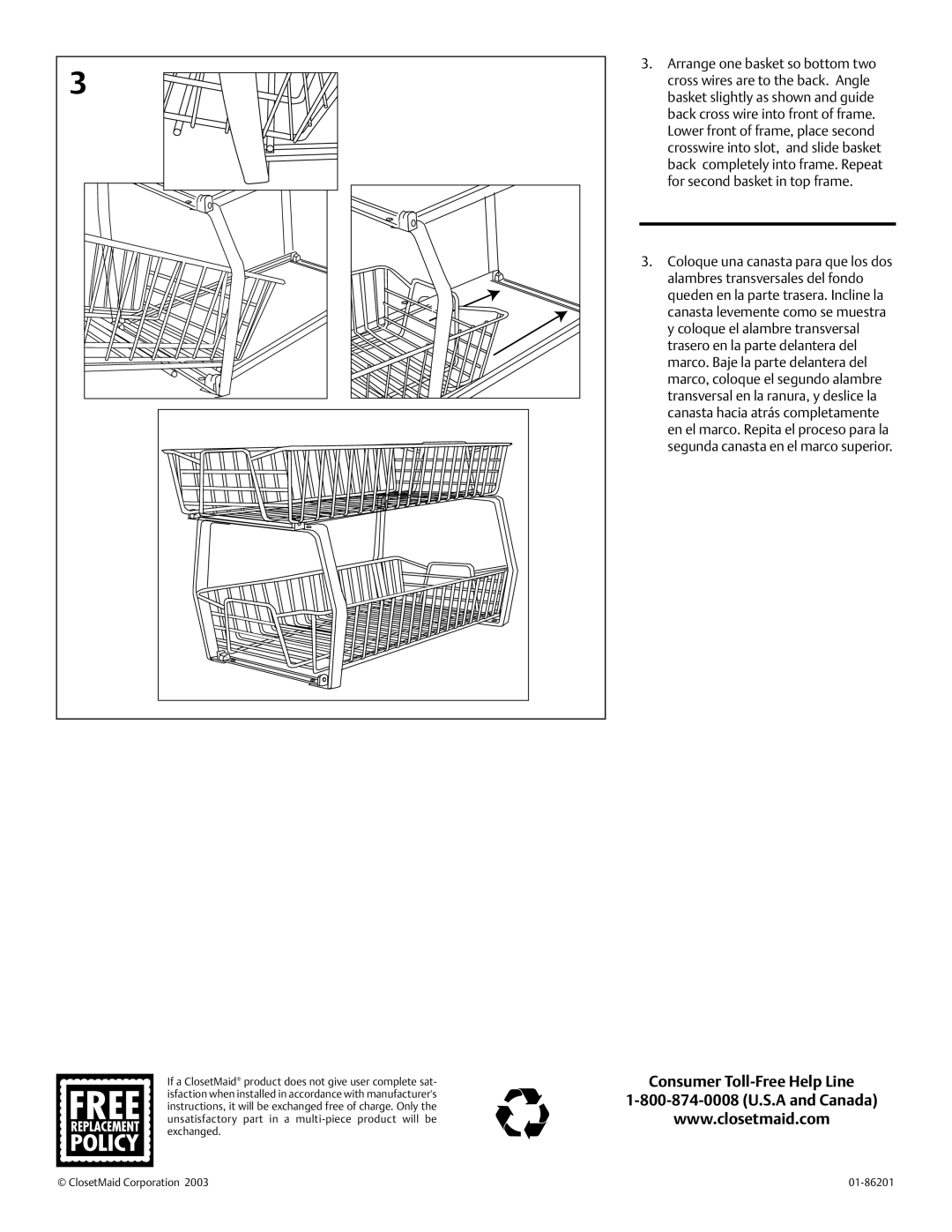 Emerson 3609 installation instructions Consumer Toll-Free Help Line 