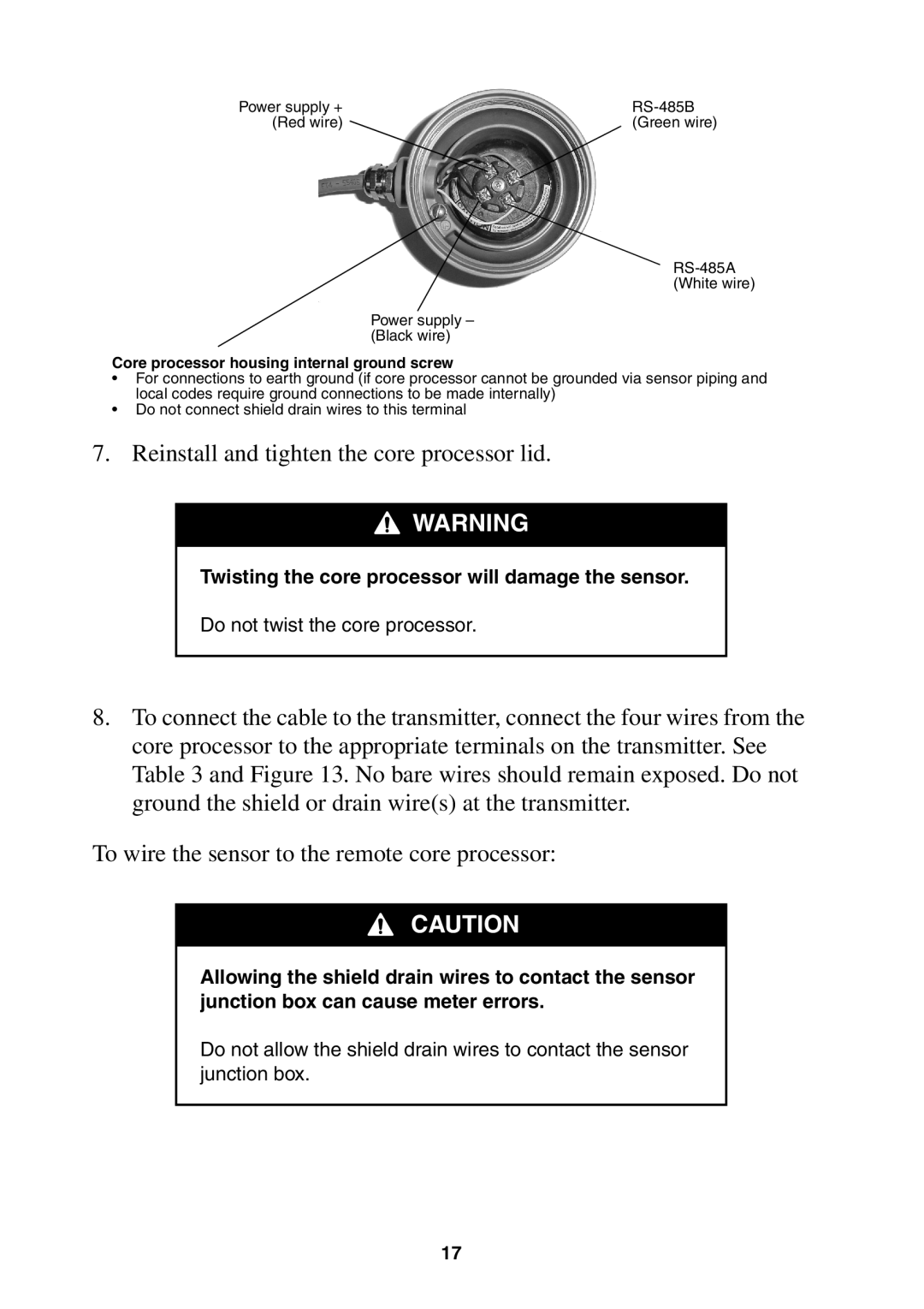 Emerson 3700, 3350 installation instructions Reinstall and tighten the core processor lid 