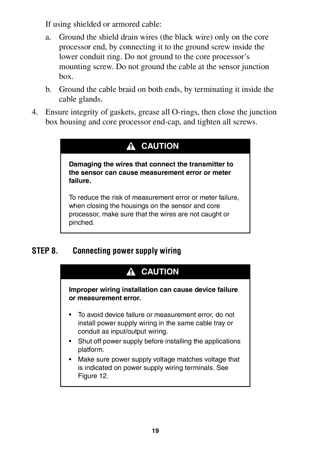 Emerson 3700, 3350 installation instructions Connecting power supply wiring 