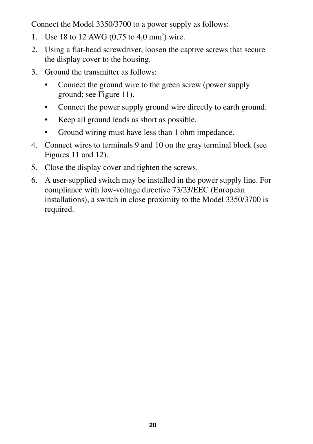 Emerson 3350, 3700 installation instructions 