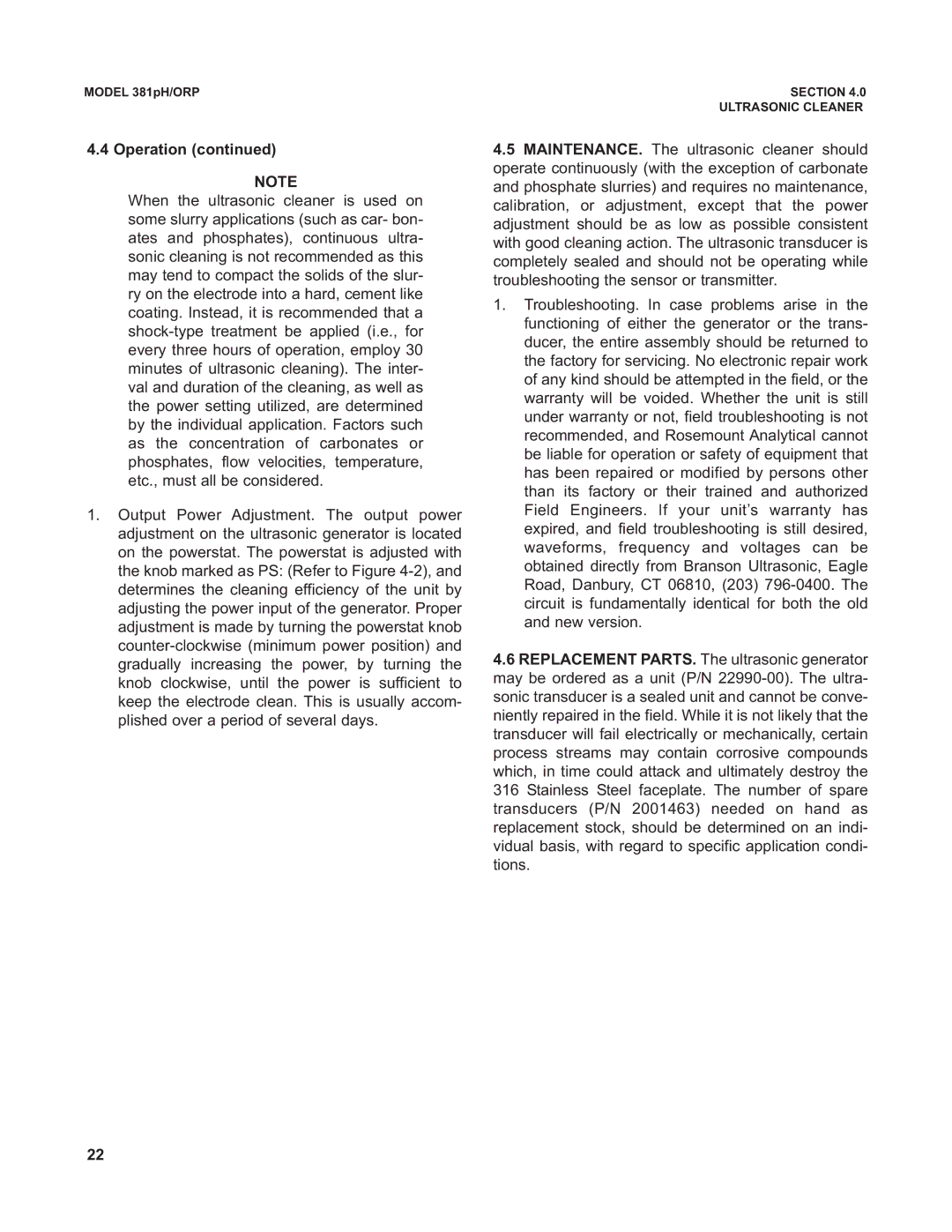 Emerson 381 instruction manual Operation 