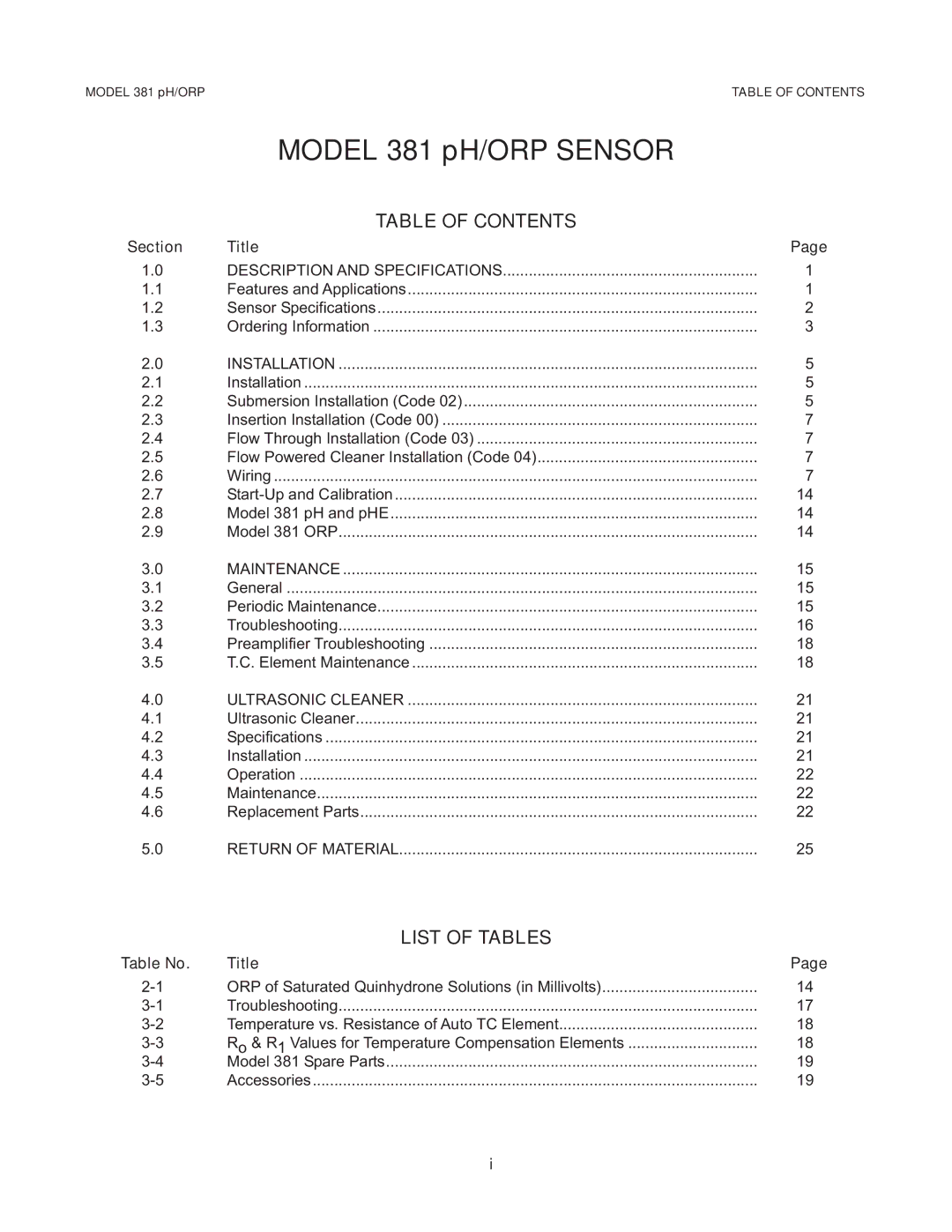 Emerson instruction manual Model 381 pH/ORP Sensor 