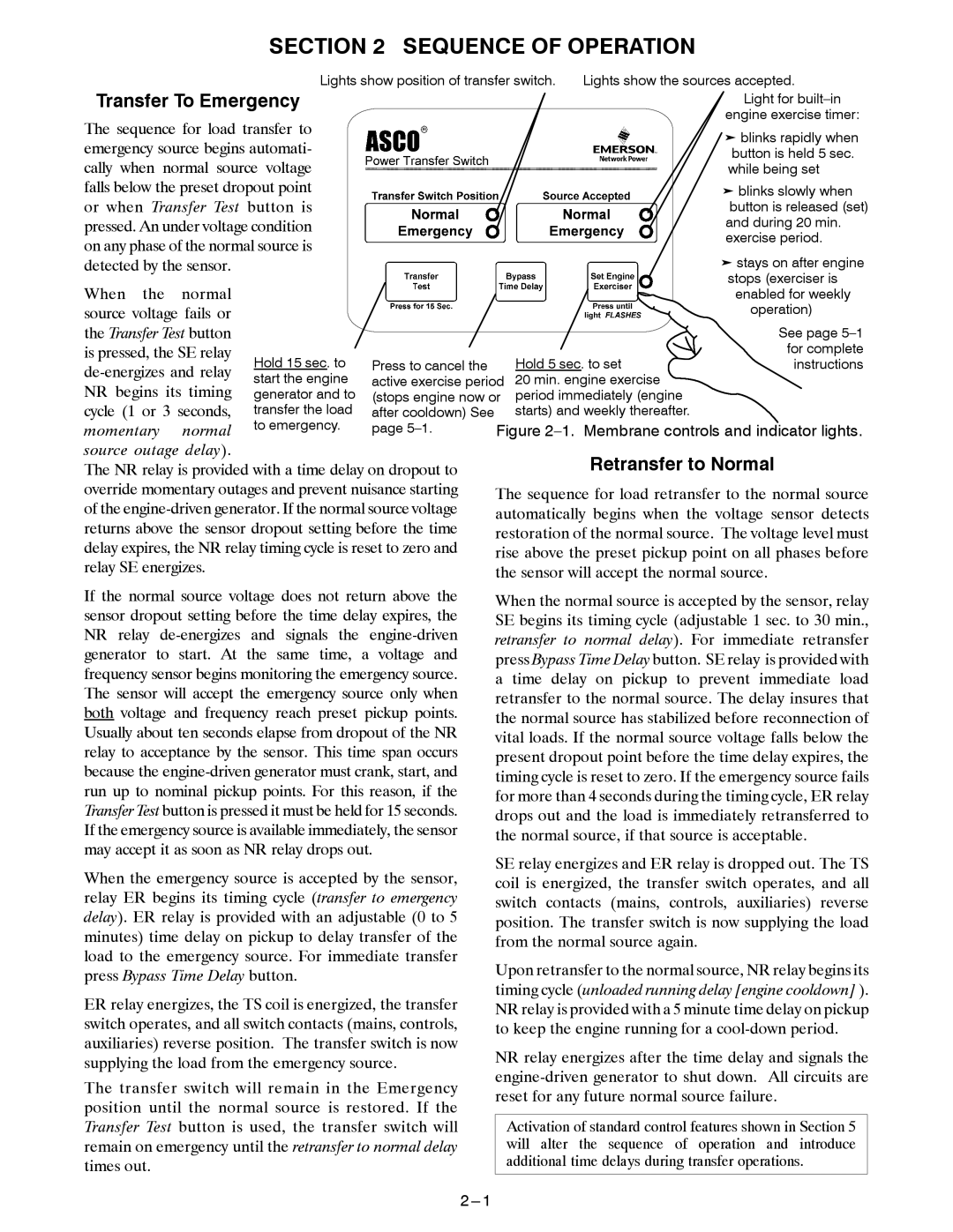 Emerson 381333122 E manual Sequence of Operation, Transfer To Emergency 