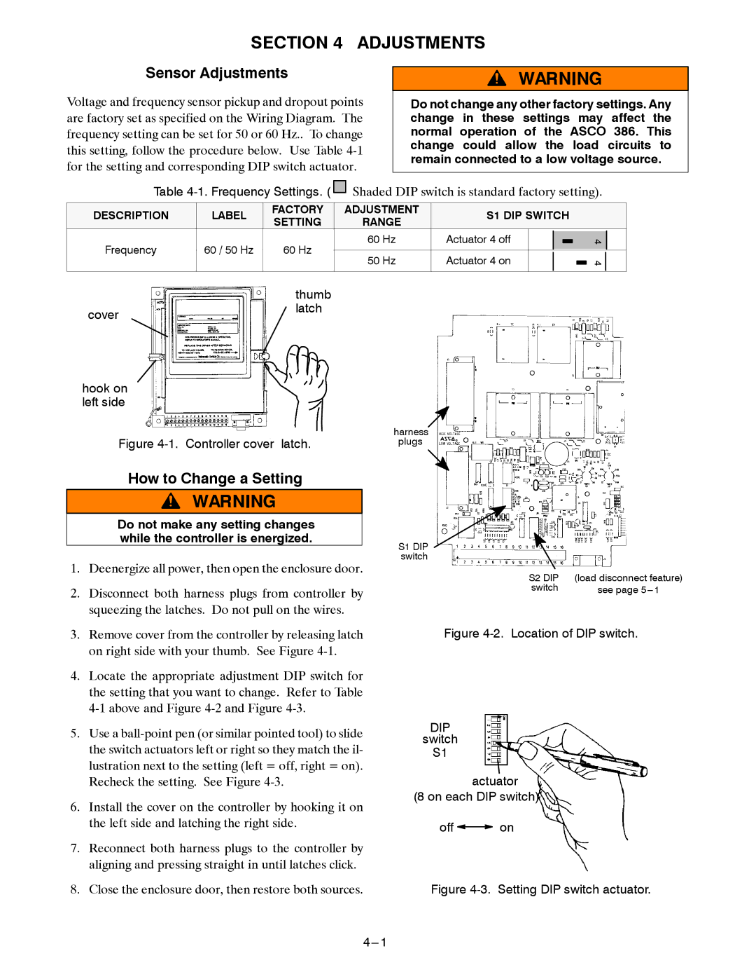 Emerson 381333230 manual Sensor Adjustments, How to Change a Setting 
