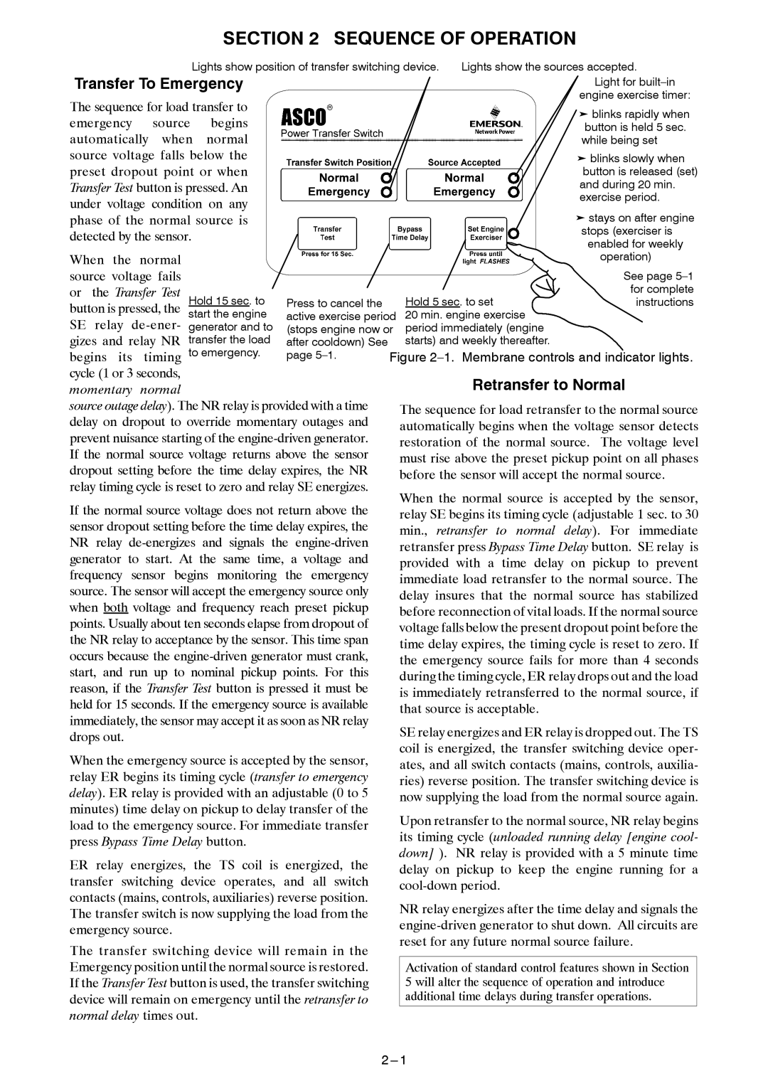 Emerson 381333234 E manual Sequence of Operation, Transfer To Emergency 