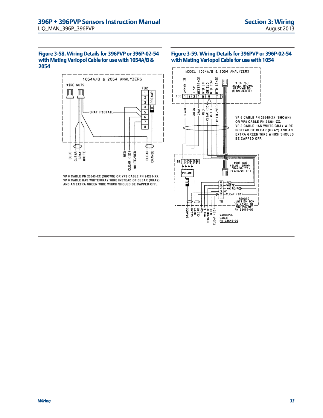 Emerson instruction manual 396P + 396PVP Sensors Instruction Manual, Wiring 