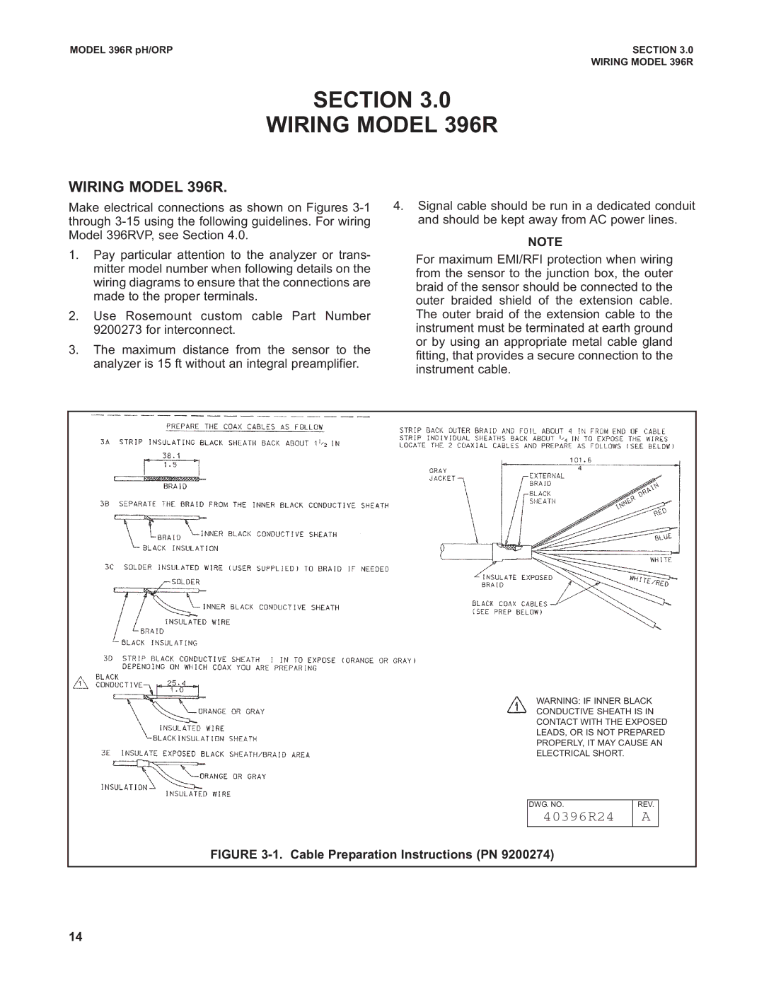 Emerson 396RVP instruction manual Section Wiring Model 396R 