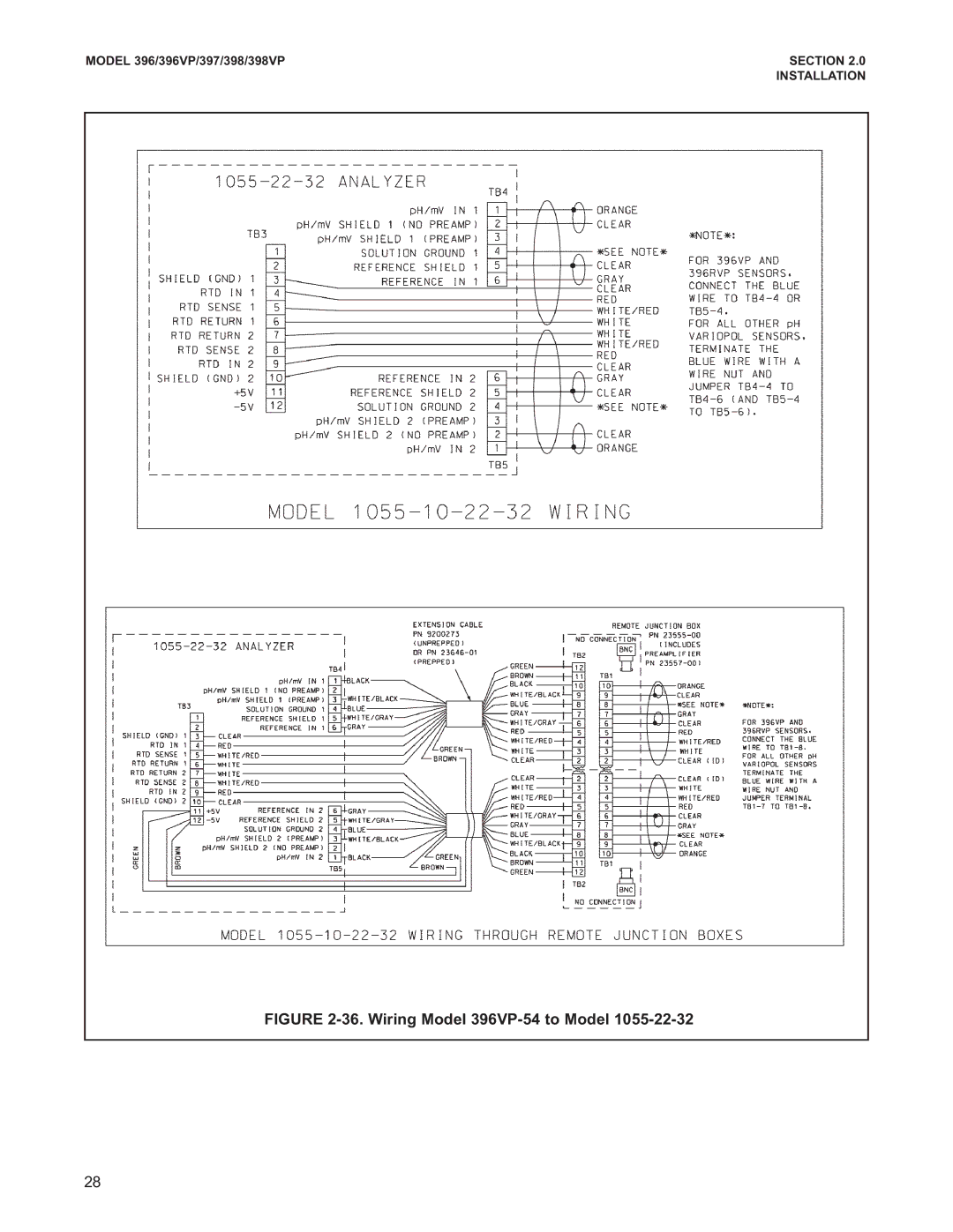 Emerson 398VP, 397 instruction manual Wiring Model 396VP-54 to Model 