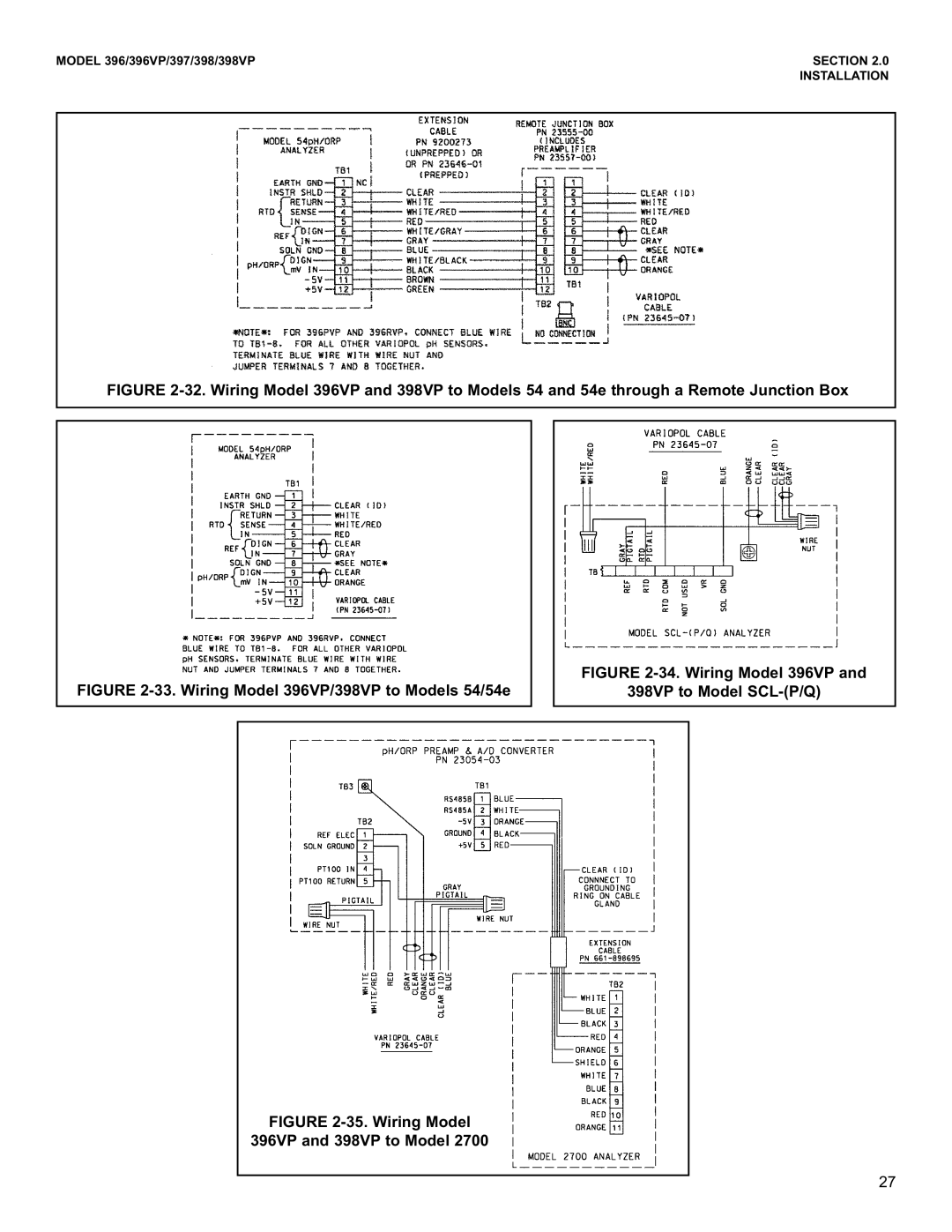 Emerson 397 instruction manual Wiring Model 396VP/398VP to Models 54/54e 