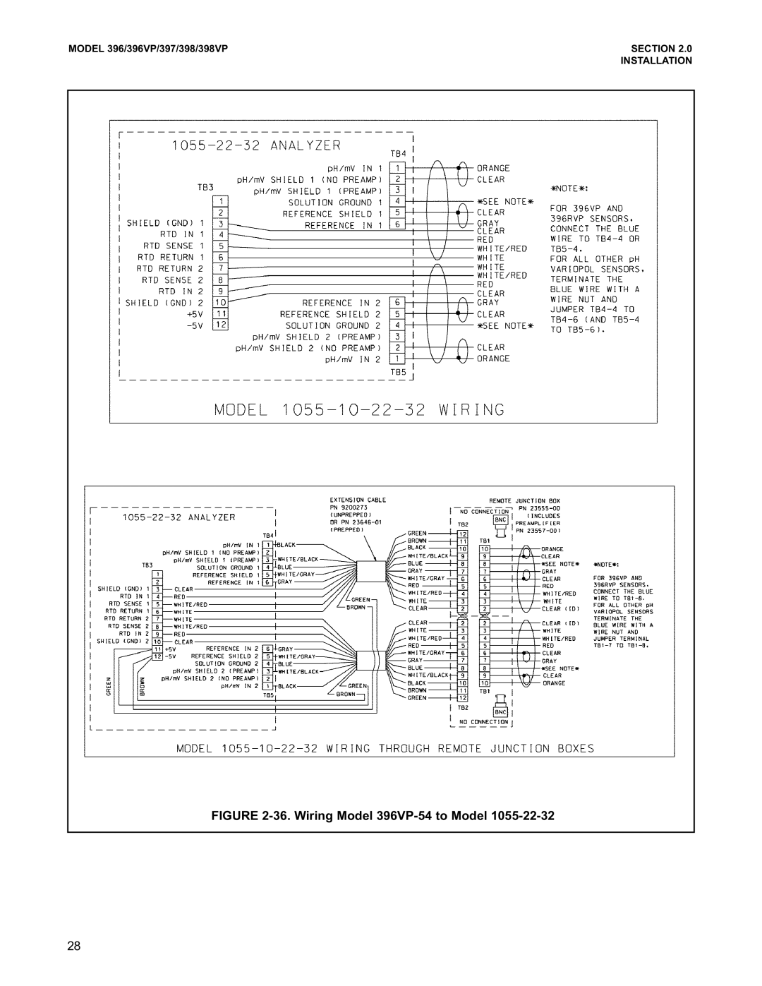 Emerson 398VP, 397 instruction manual Wiring Model 396VP-54 to Model 