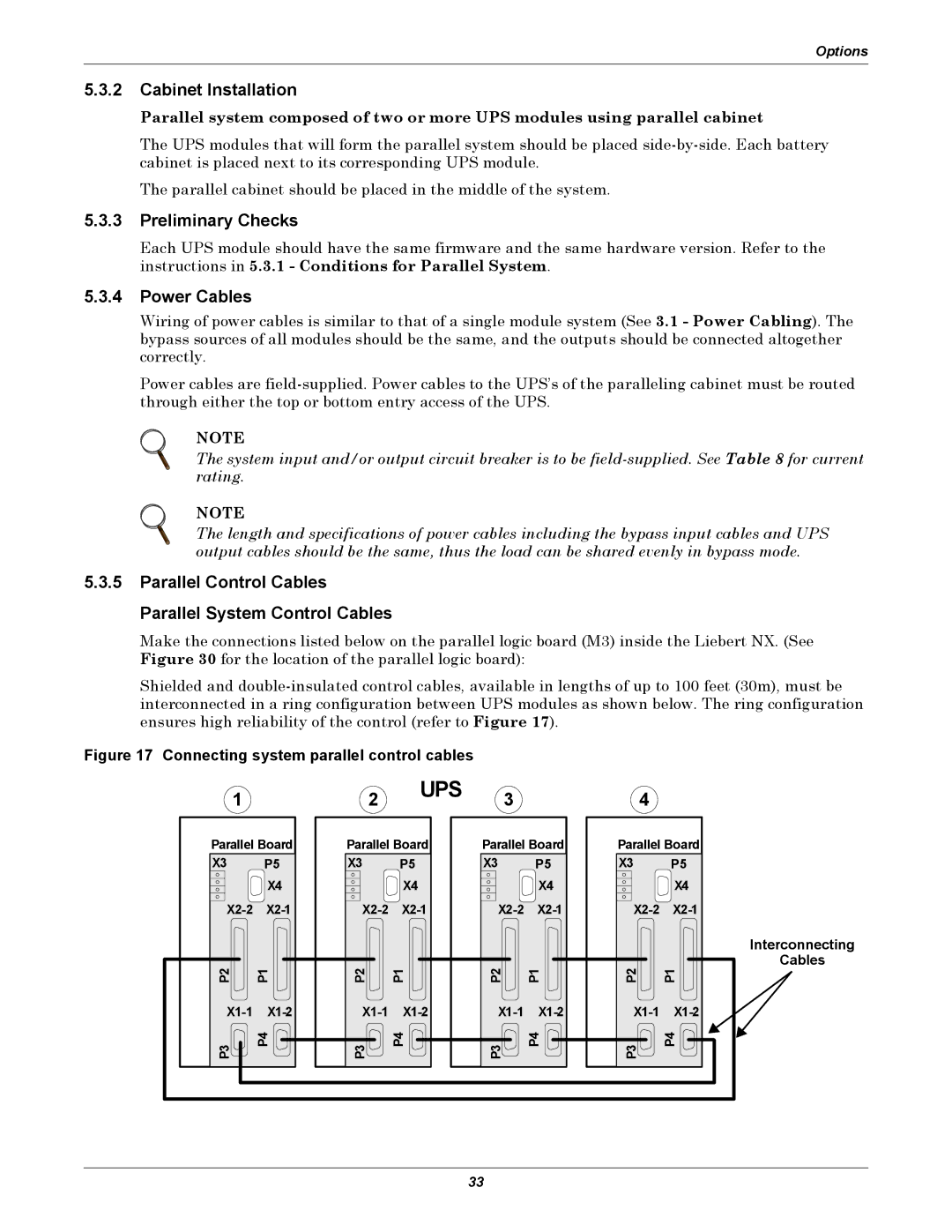 Emerson 40-200KVA user manual Cabinet Installation, Preliminary Checks, Power Cables 