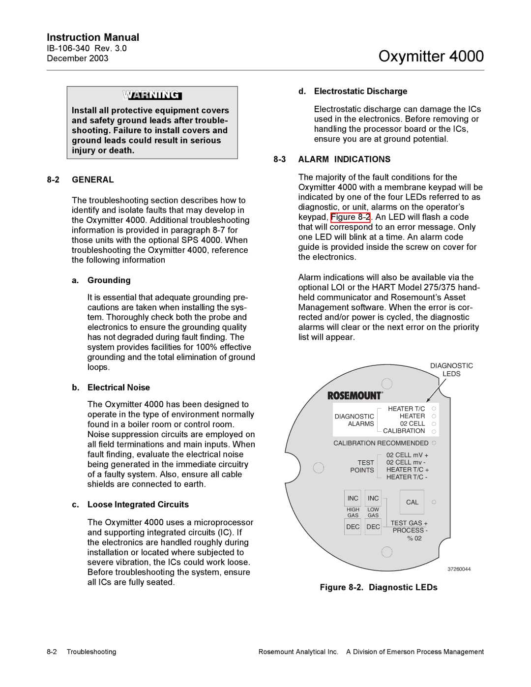 Emerson 4000 manual Alarm Indications 