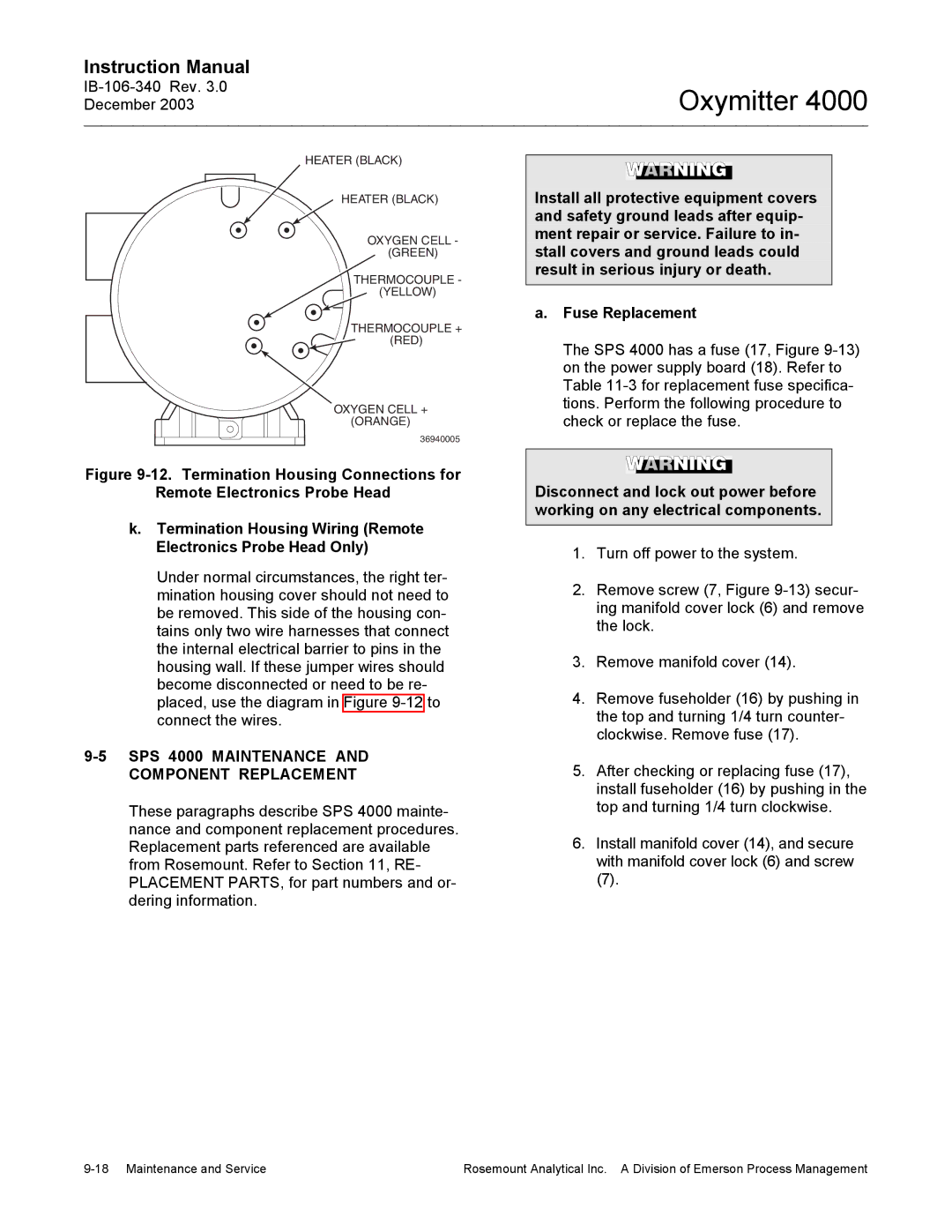 Emerson manual SPS 4000 Maintenance and Component Replacement 