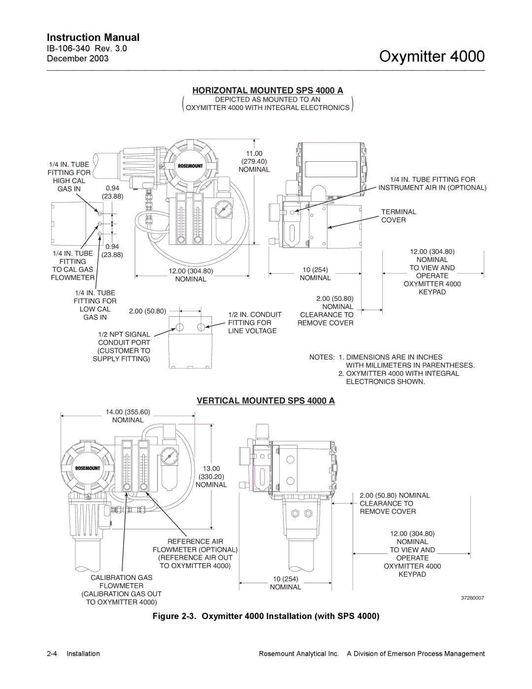 Emerson manual Horizontal Mounted SPS 4000 a, Vertical Mounted SPS 4000 a 