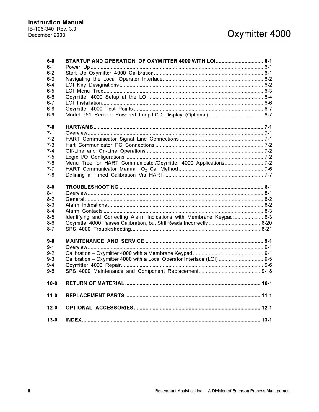 Emerson manual Startup and Operation of Oxymitter 4000 with LOI 