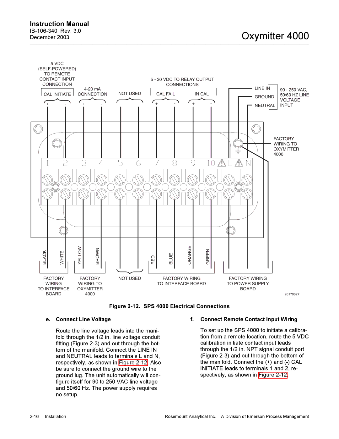 Emerson 4000 manual Not Used Line 