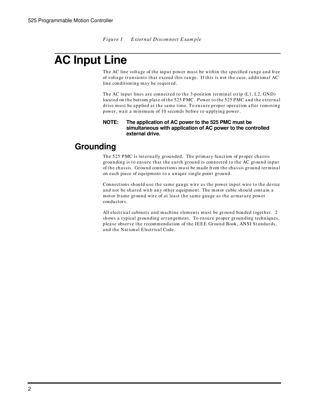 Emerson 400276-01 operation manual AC Input Line, Grounding 