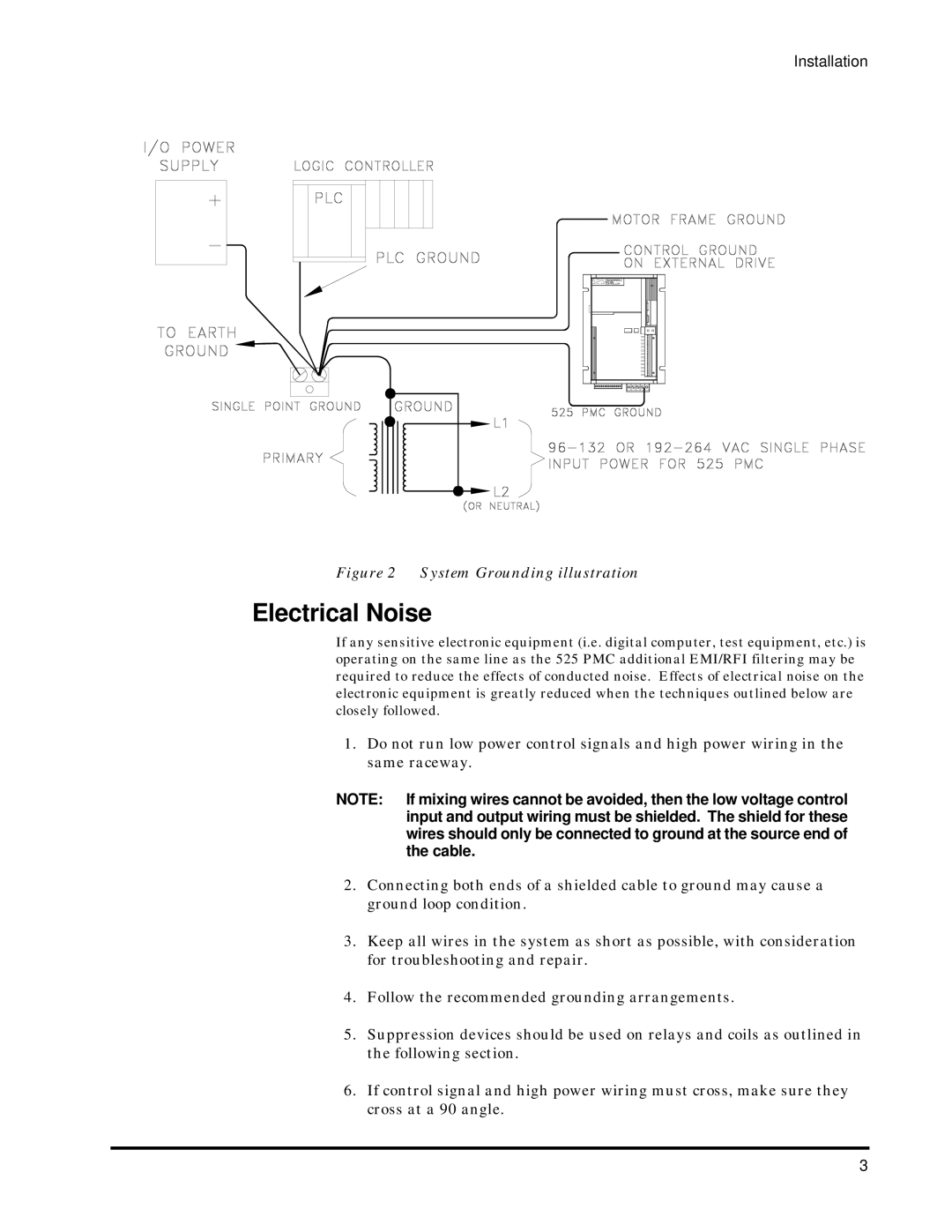 Emerson 400276-01 operation manual Electrical Noise, System Grounding illustration 