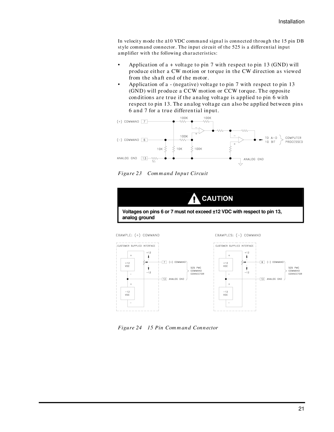 Emerson 400276-01 operation manual Command Input Circuit 