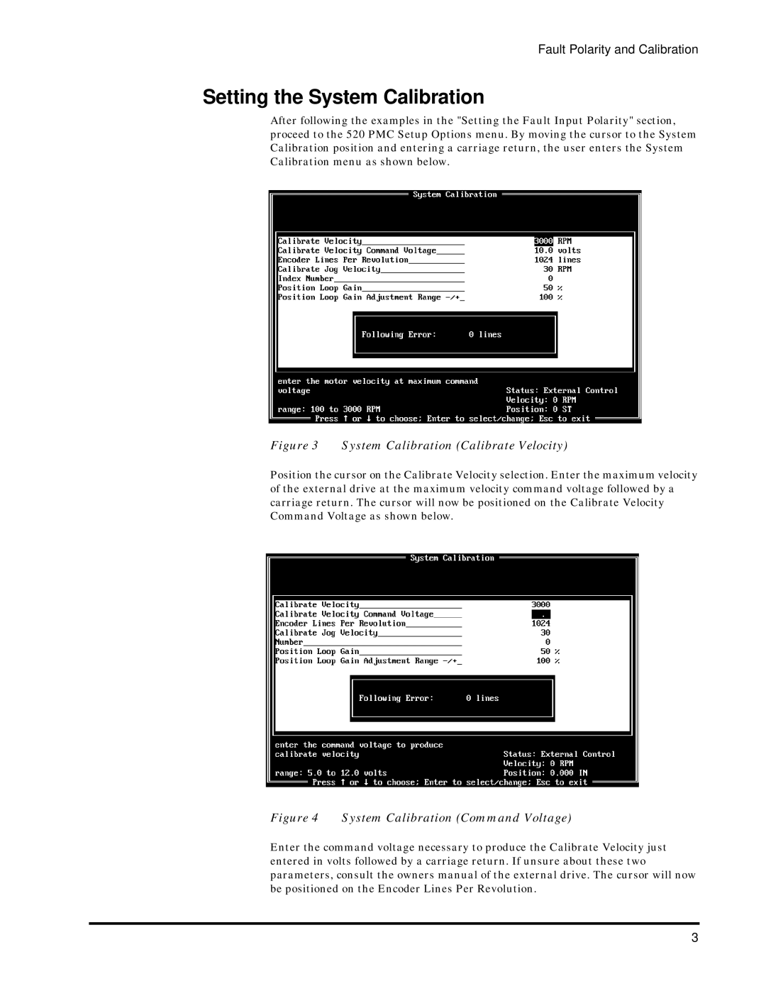 Emerson 400276-01 operation manual Setting the System Calibration, System Calibration Calibrate Velocity 