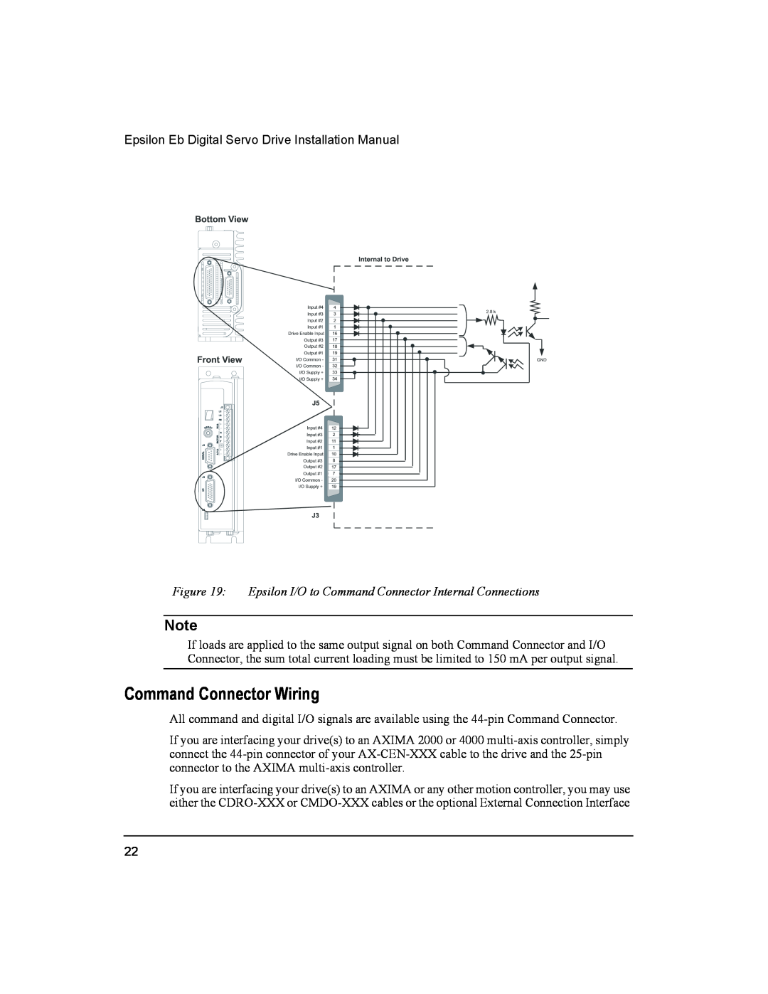 Emerson 400501-05 installation manual Command Connector Wiring, Epsilon I/O to Command Connector Internal Connections 
