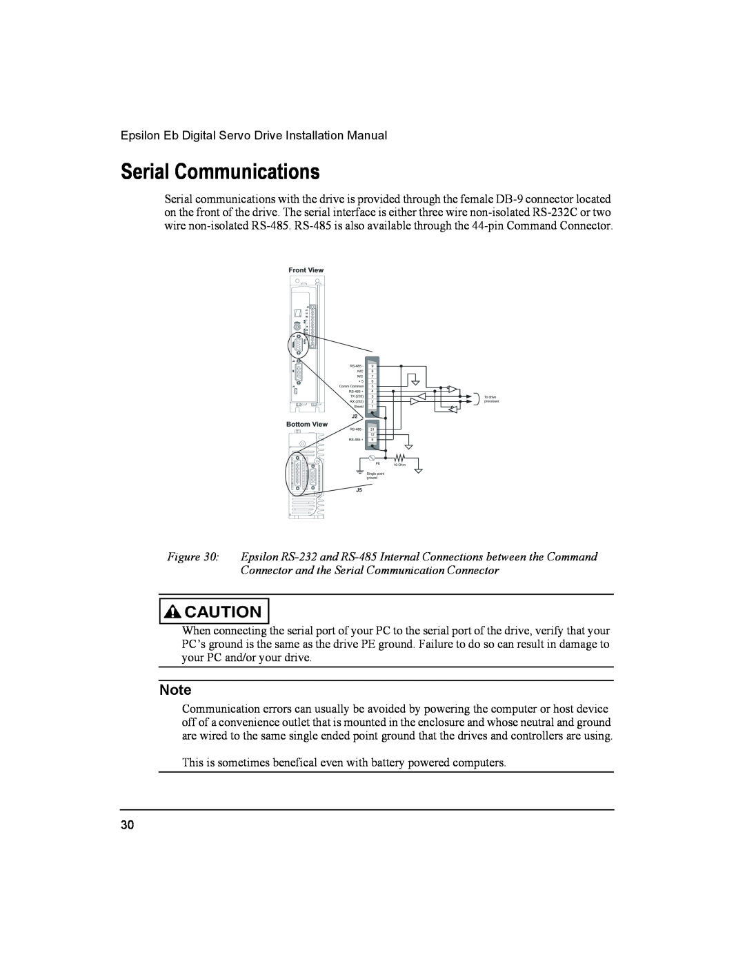 Emerson 400501-05, Epsilon Eb Digital Servo Drive installation manual Serial Communications 
