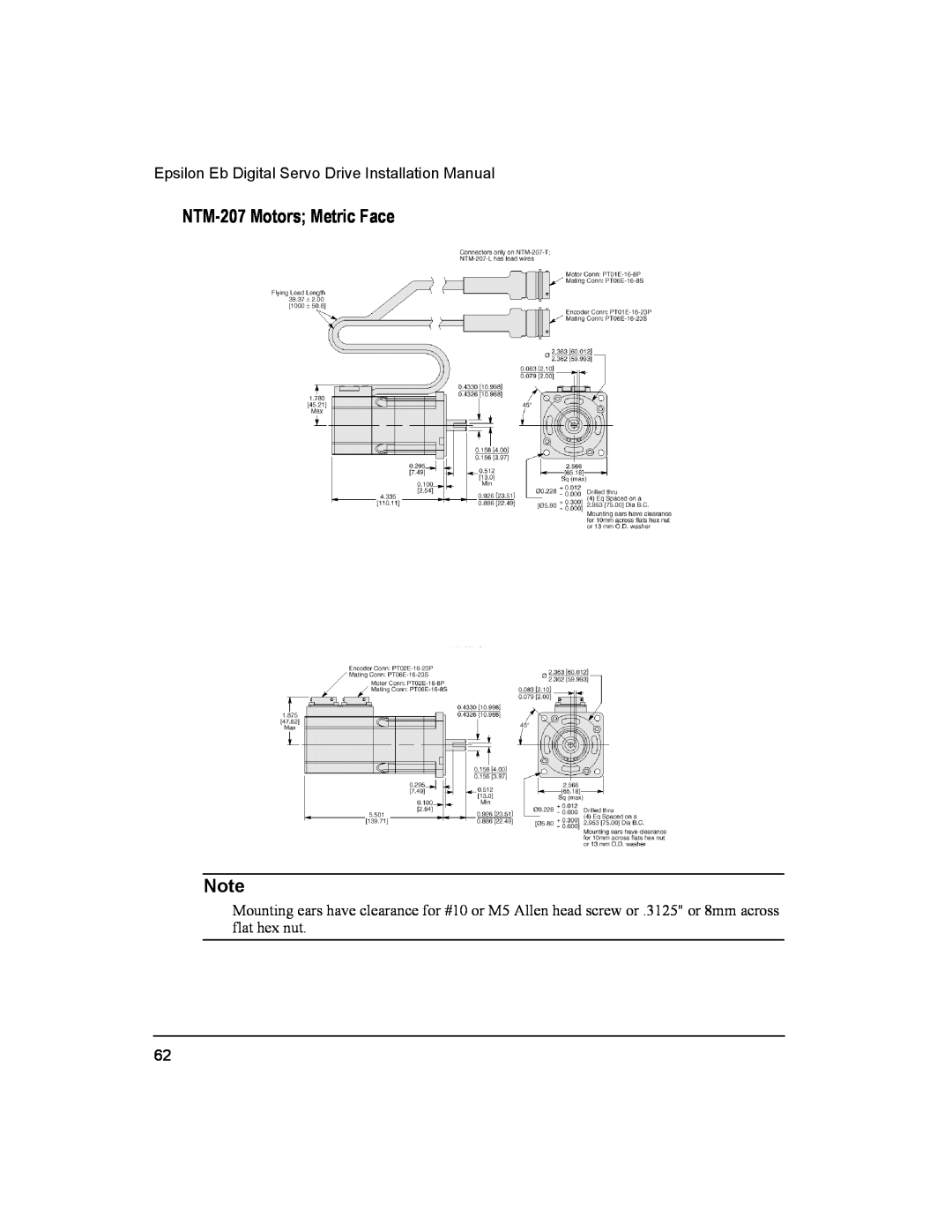 Emerson 400501-05 installation manual NTM-207 Motors Metric Face, Epsilon Eb Digital Servo Drive Installation Manual 