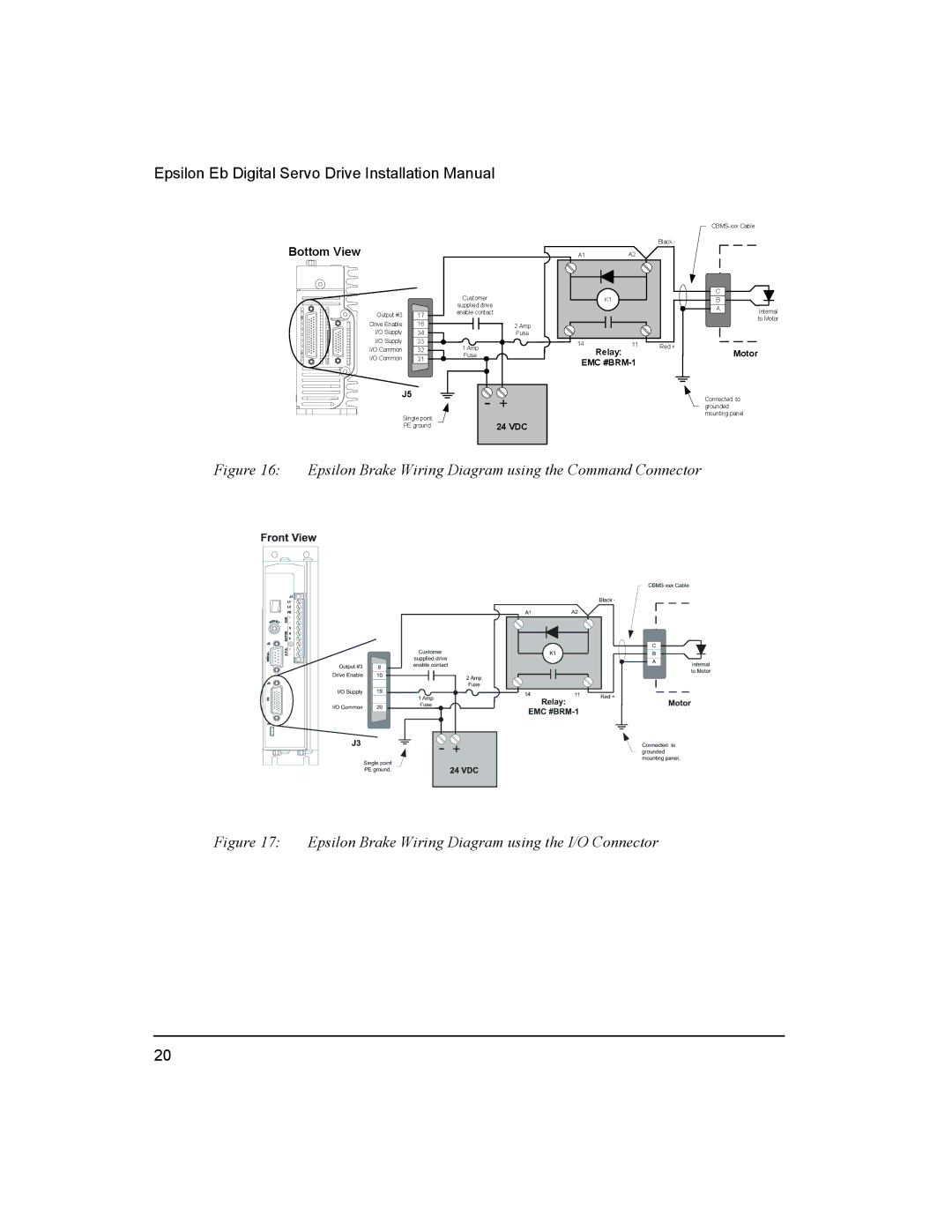 Emerson 400501-05, Epsilon Eb Digital Servo Drive Epsilon Brake Wiring Diagram using the Command Connector 