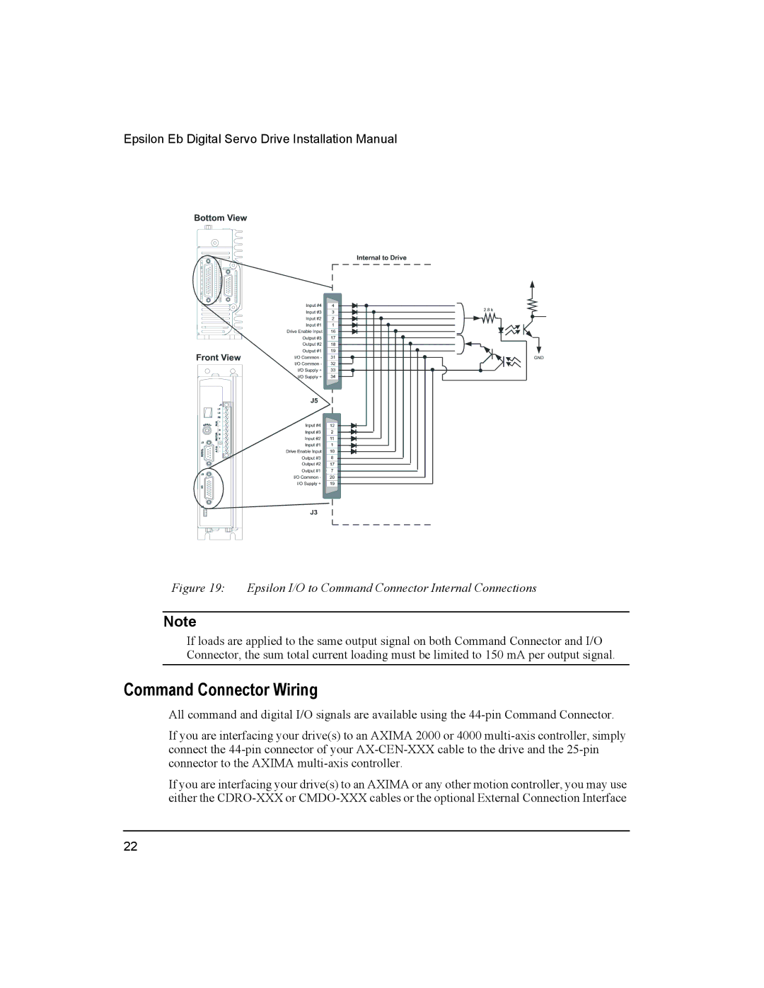 Emerson 400501-05 installation manual Command Connector Wiring, Epsilon I/O to Command Connector Internal Connections 