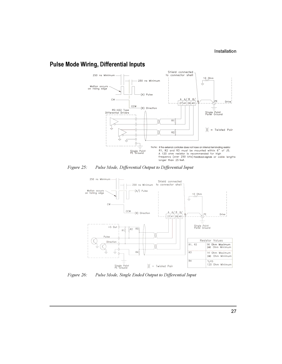 Emerson Epsilon Eb Digital Servo Drive, 400501-05 installation manual Pulse Mode Wiring, Differential Inputs 