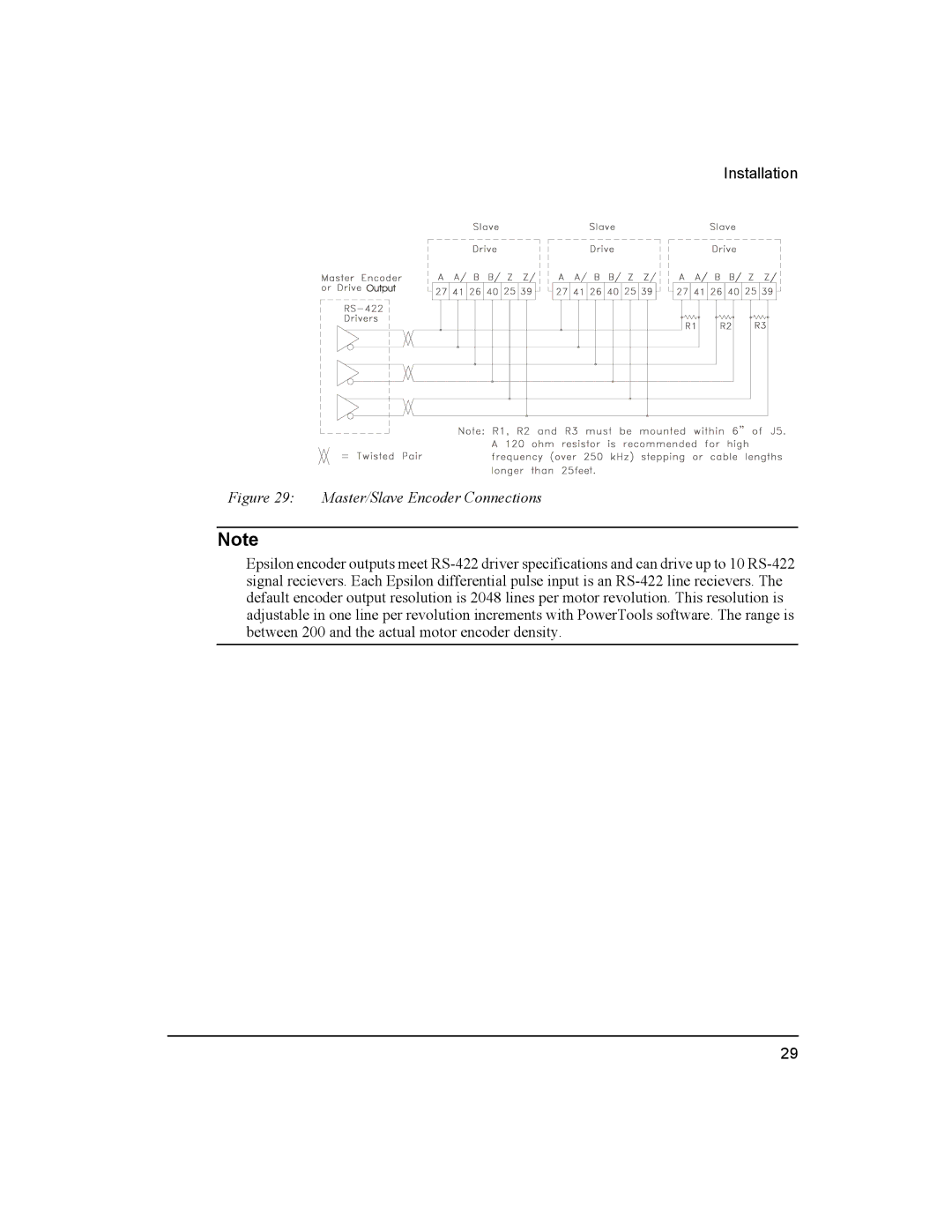 Emerson Epsilon Eb Digital Servo Drive, 400501-05 installation manual Master/Slave Encoder Connections 