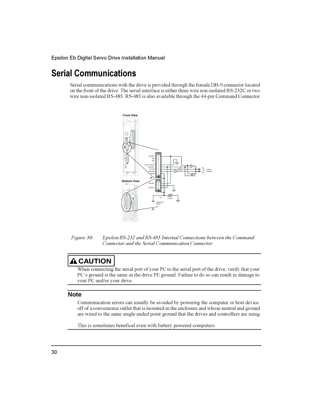 Emerson 400501-05, Epsilon Eb Digital Servo Drive installation manual Serial Communications 