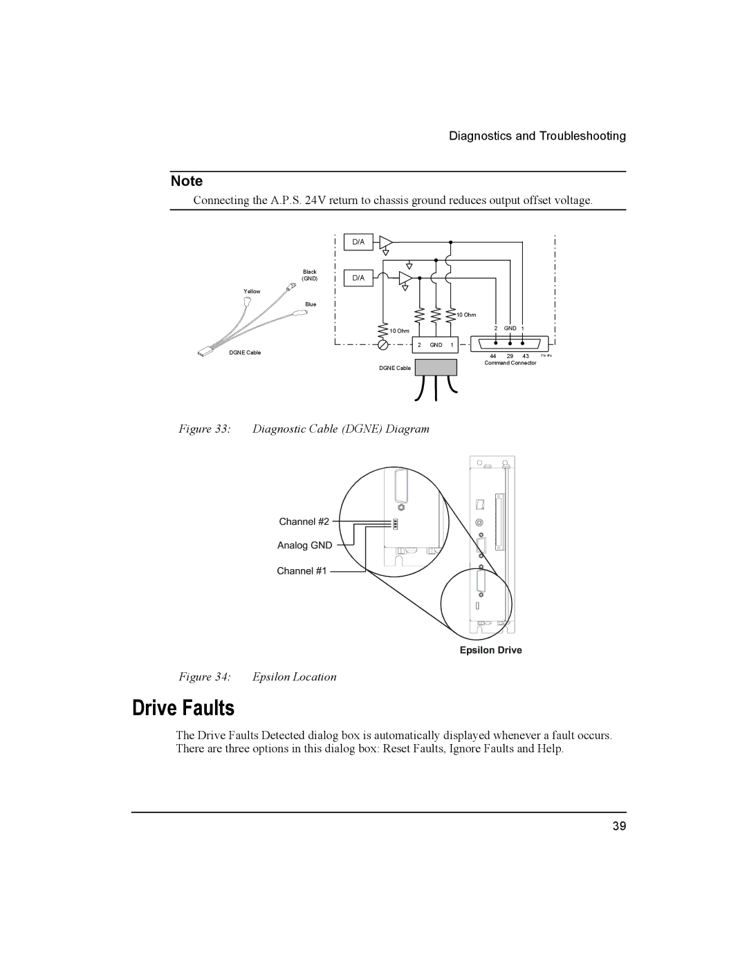 Emerson Epsilon Eb Digital Servo Drive, 400501-05 installation manual Drive Faults, Diagnostic Cable Dgne Diagram 