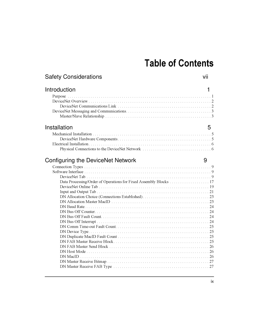 Emerson 400501-08 manual Table of Contents 