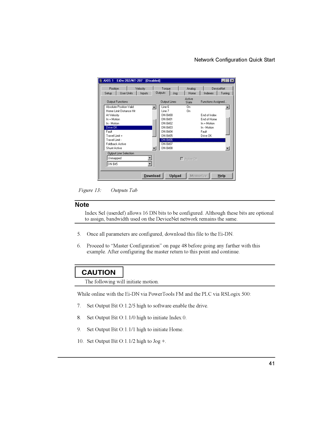 Emerson 400501-08 manual Outputs Tab 