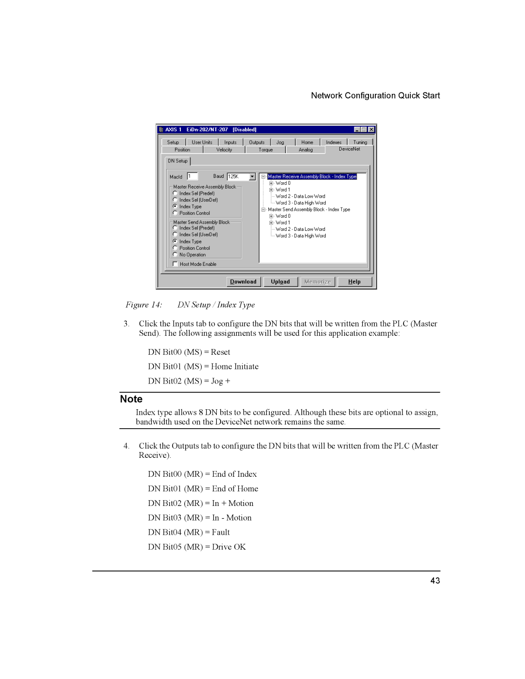 Emerson 400501-08 manual DN Setup / Index Type 